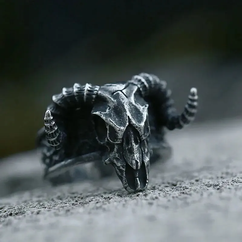 Sheep Head Skull Ring