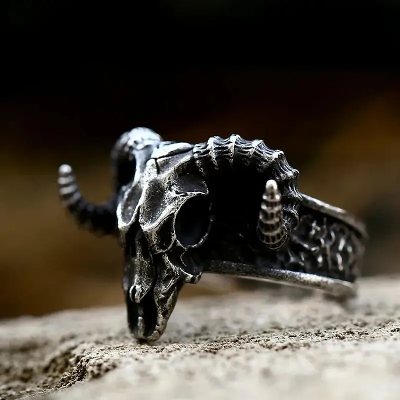 Sheep Head Skull Ring