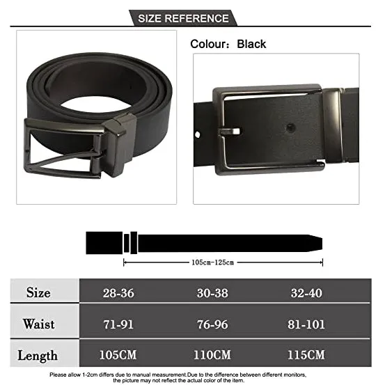 Sidiou Group Anniou New Recommended Men's Rotatable Buckle Leather Belt Matte Monochrome Double-Sided Belt