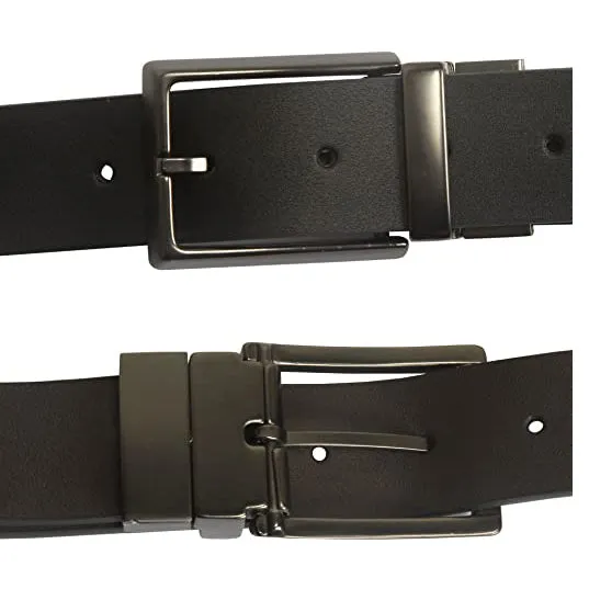 Sidiou Group Anniou New Recommended Men's Rotatable Buckle Leather Belt Matte Monochrome Double-Sided Belt
