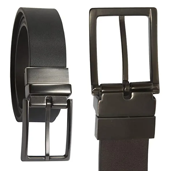 Sidiou Group Anniou New Recommended Men's Rotatable Buckle Leather Belt Matte Monochrome Double-Sided Belt