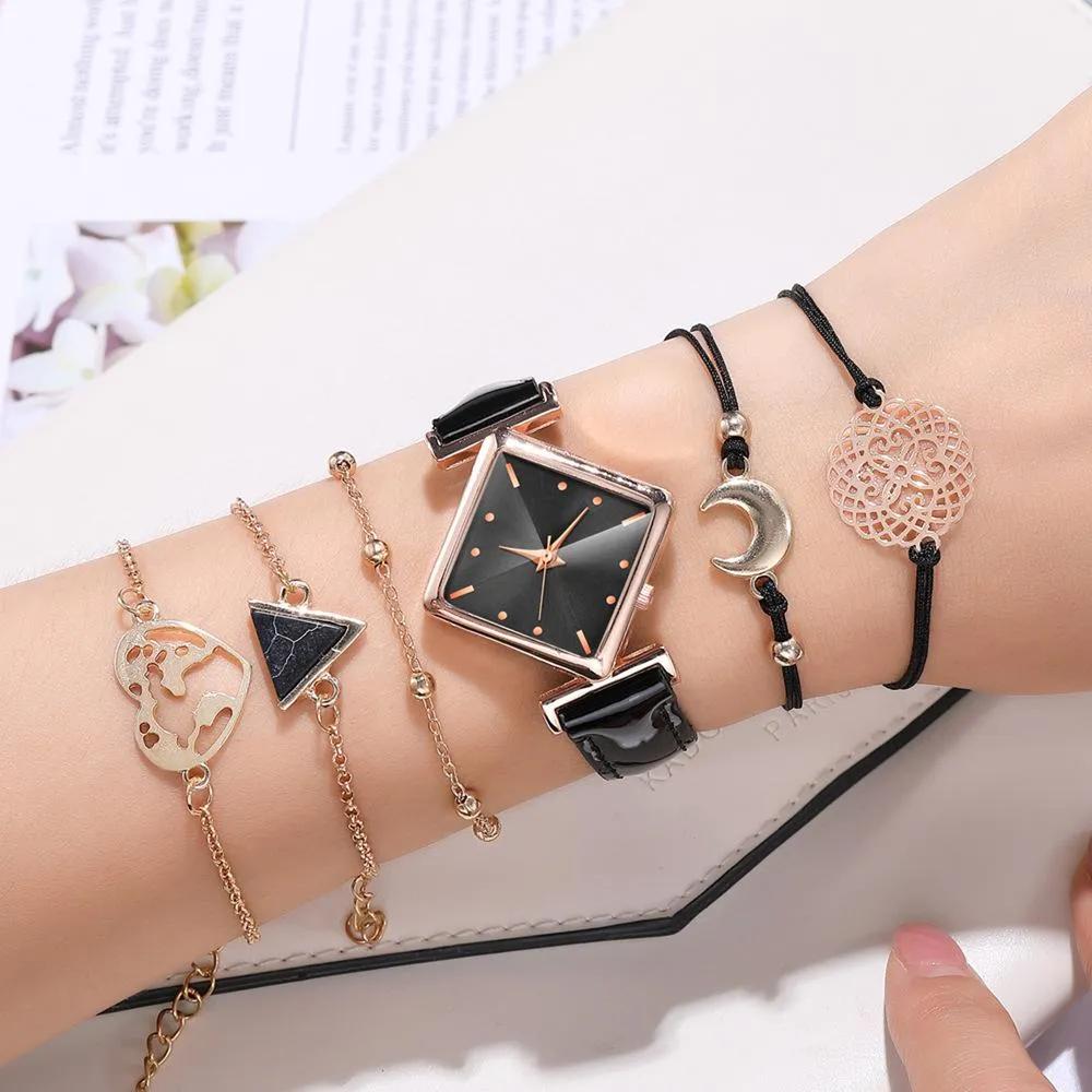 Sidiou Group Elegant Simple Rectangle Ladies Watch Silver Quartz Clock Women's Fashion Casual Retro Leather Watches Female Wristwatches