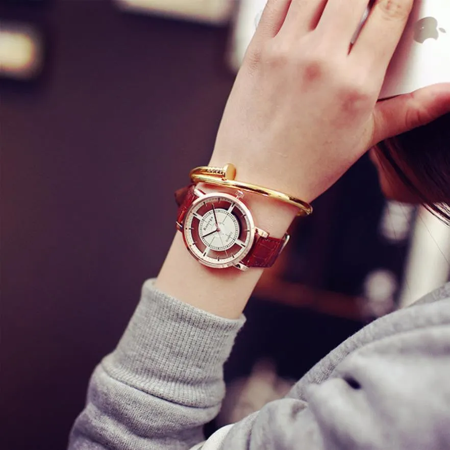 Sidiou Group Hot Sale Fashion Women Watch Gift Girls Luxury Unique Stylish Double Hollow Lady Watches Elegant Casual Black Quartz Wristwatch
