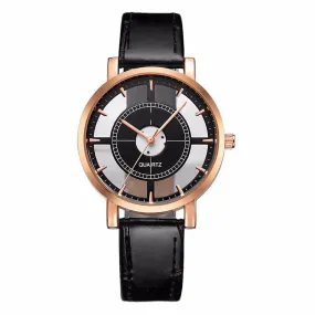 Sidiou Group Hot Sale Fashion Women Watch Gift Girls Luxury Unique Stylish Double Hollow Lady Watches Elegant Casual Black Quartz Wristwatch