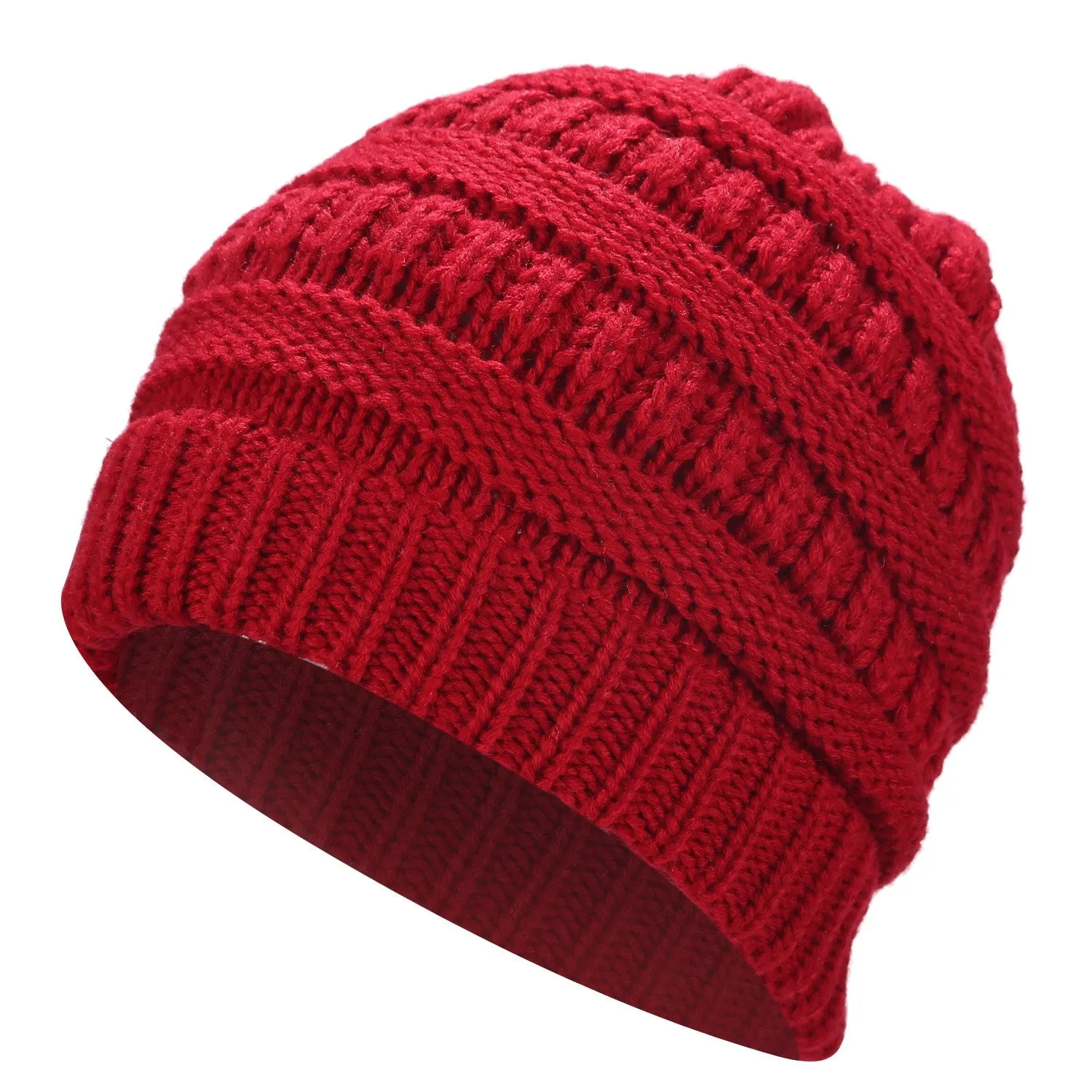 Sidiou Group Ponytail Beanie Hat Winter Beanies Warm Caps Female Knitted Stylish Hats