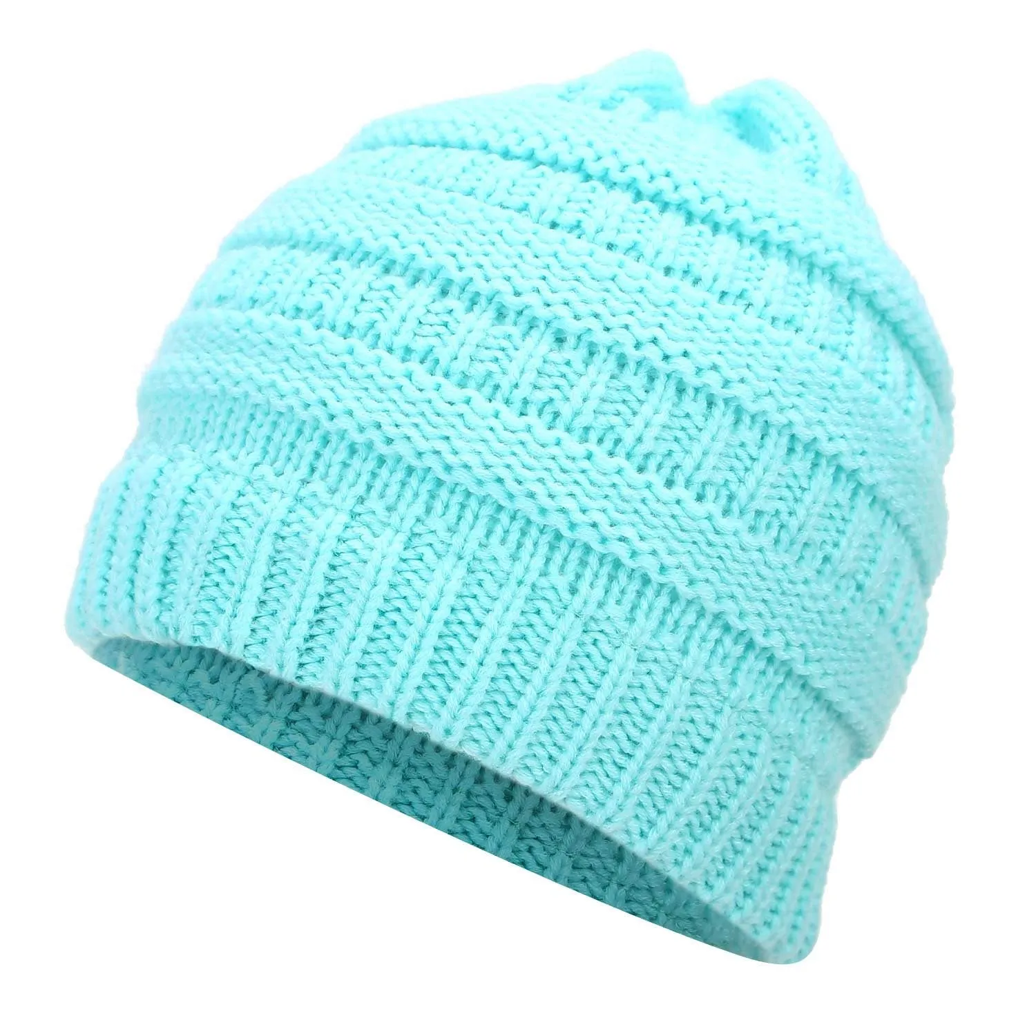 Sidiou Group Ponytail Beanie Hat Winter Beanies Warm Caps Female Knitted Stylish Hats