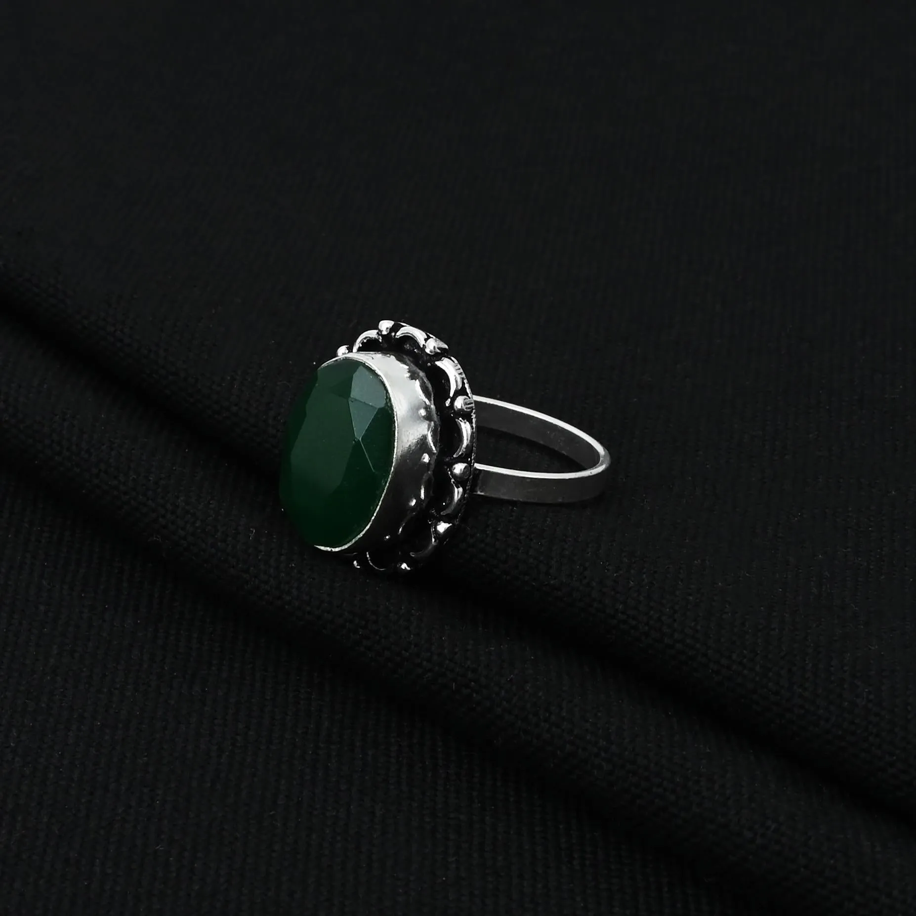 Silver Exquisite Greeny Girls Ring