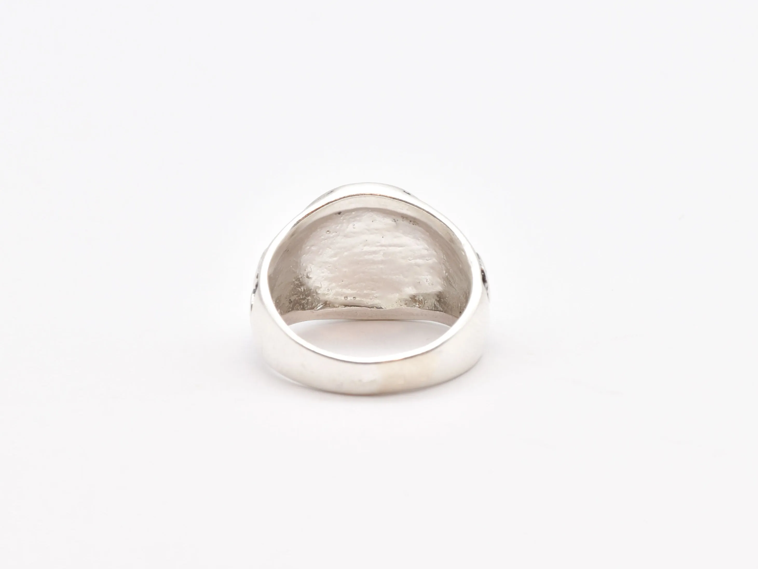 Silver Ohm Ring - Vintage Om Ring - Chunky Signet Ring