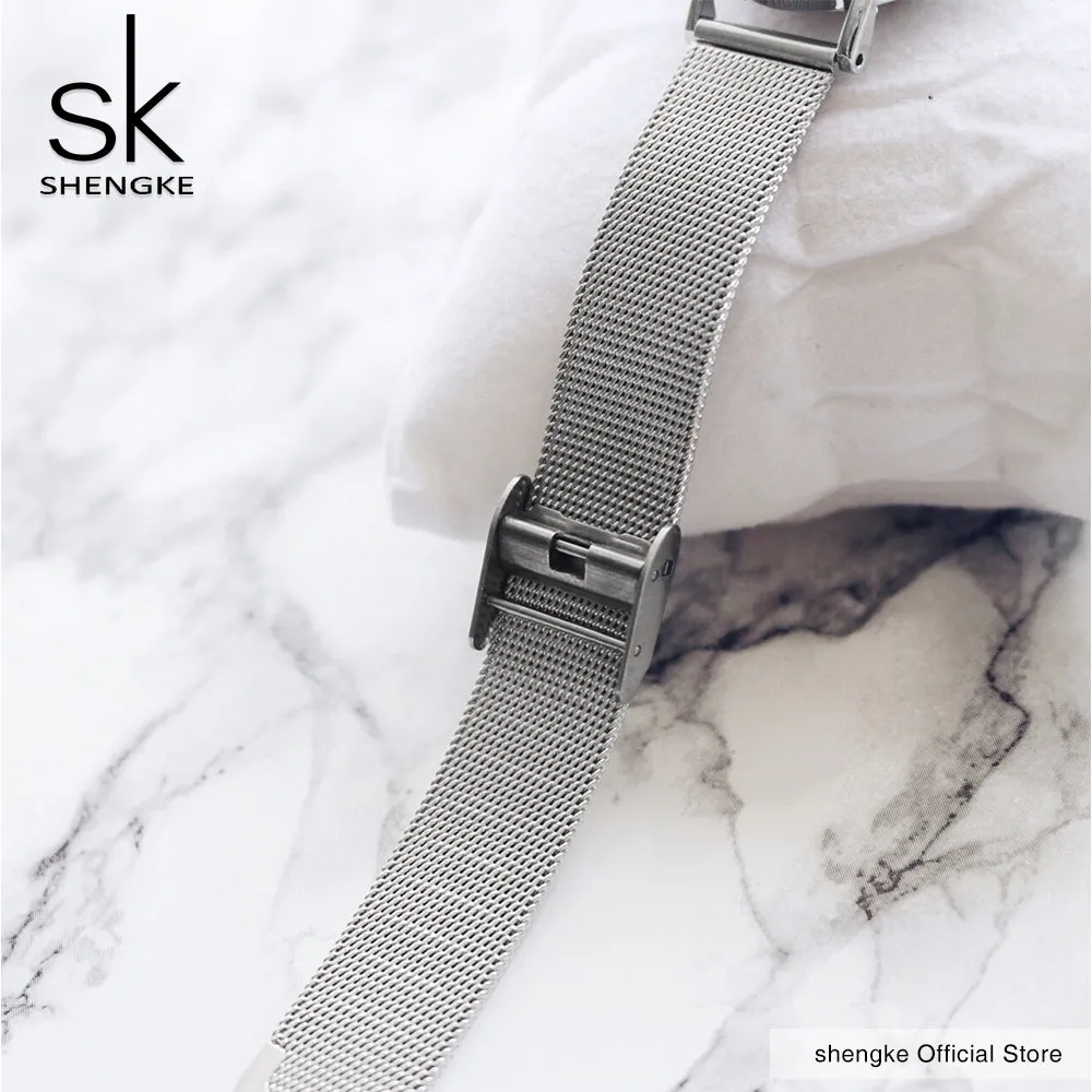 SK super-slim stainless steel wristwatch
