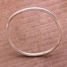 Sleek & Chic Sterling Silver Bangle Bracelet