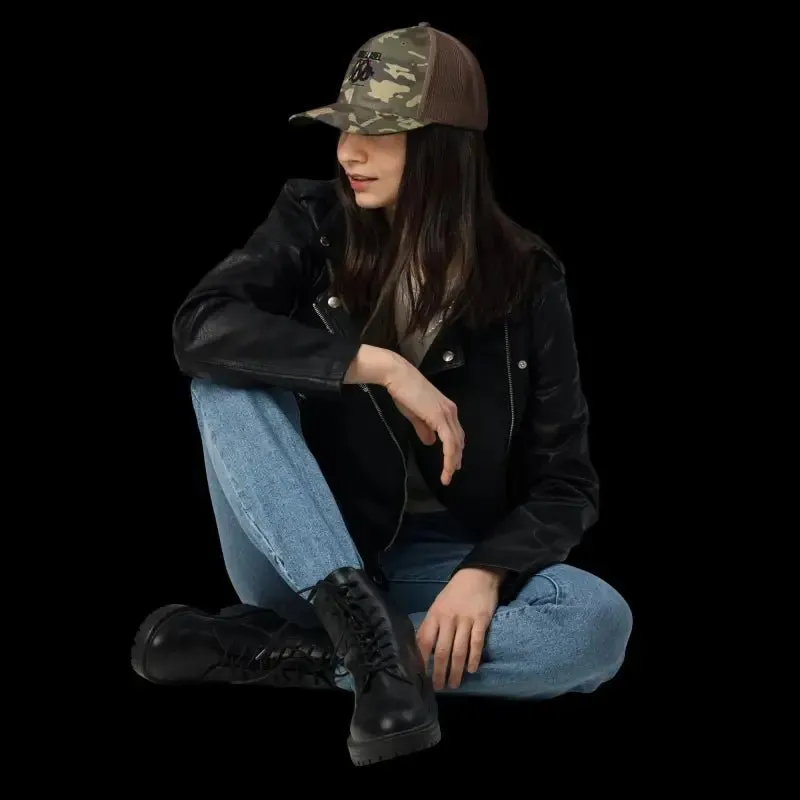 Snake Camouflage Trucker Hat with 100% Cotton Front | Adjustable Fit | Camo Print