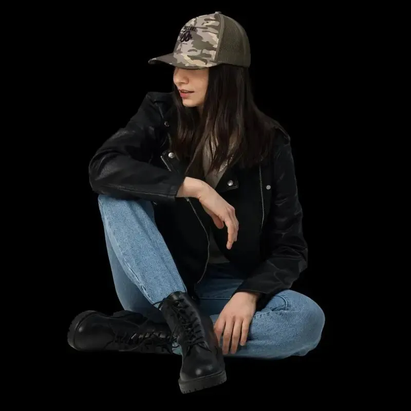 Snake Camouflage Trucker Hat with 100% Cotton Front | Adjustable Fit | Camo Print