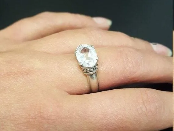 Solitaire Garnet Ring - REAL Garnet Ring - Red Boho Ring