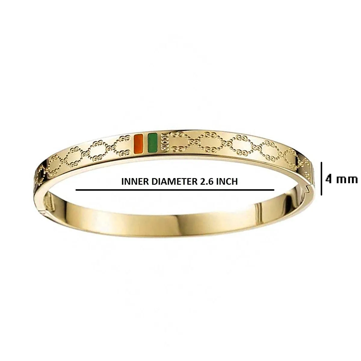 Stainless Steel Enamel Gold Stylish Kada Bangle Bracelet For Women Girls