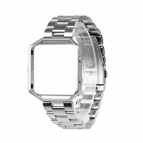 Stainless Steel Strap w/Metal Frame for Fitbit Blaze - Silver   Link removal tool