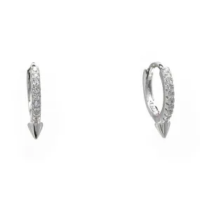 Sterling Silver CZ Spike Huggie Earring