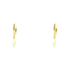 Sterling Silver Gold Plated Lightning Bolt Dangle Earring