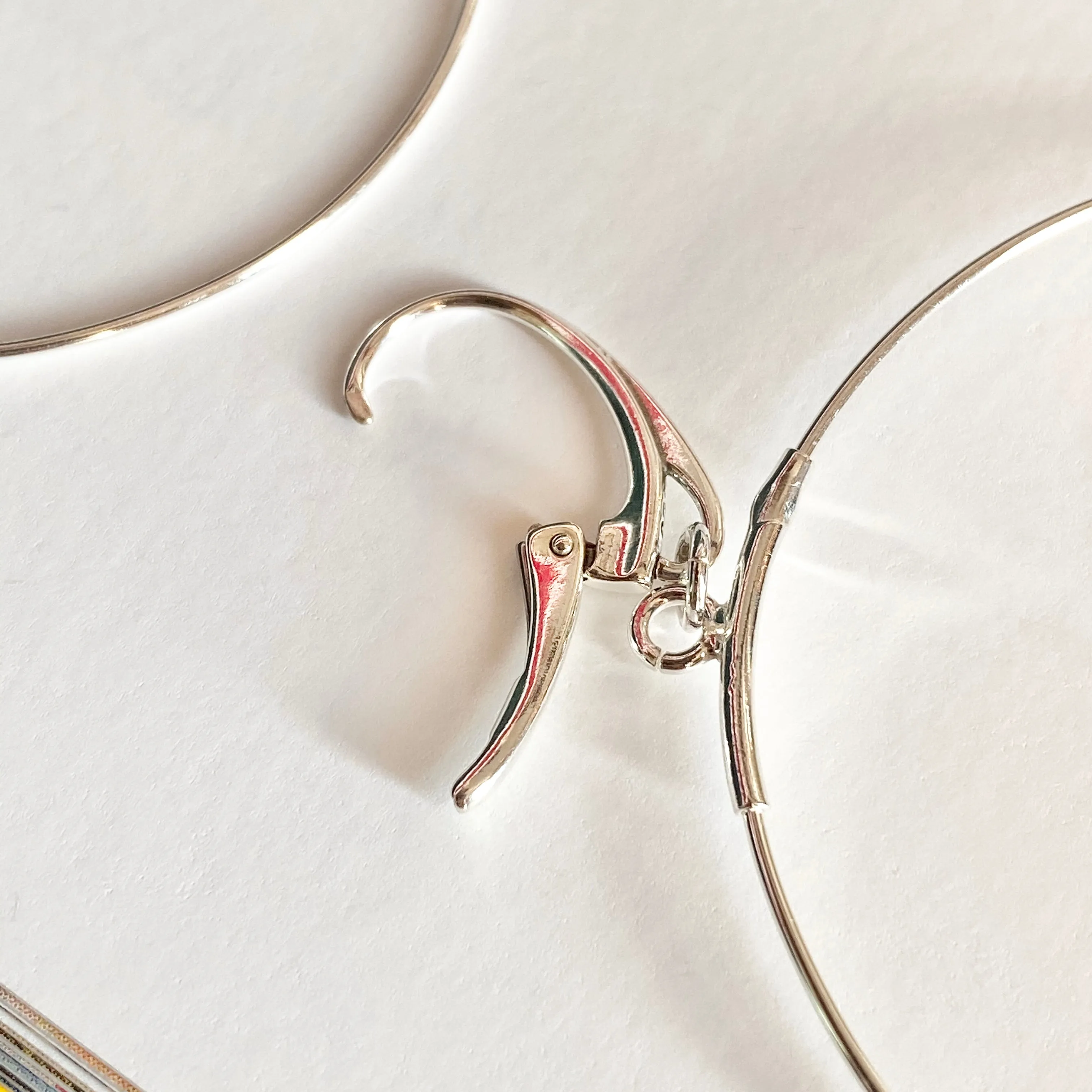 Sterling Silver Lever-Back Dangle Hoop Earrings