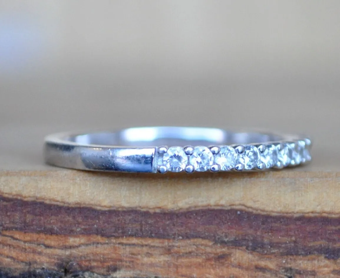Sterling Silver Ring  - Size 9 Ring Size 9 (18.9 MM Band) - Brilliant Cut Cubic Zirconia Stones - 925 Silver