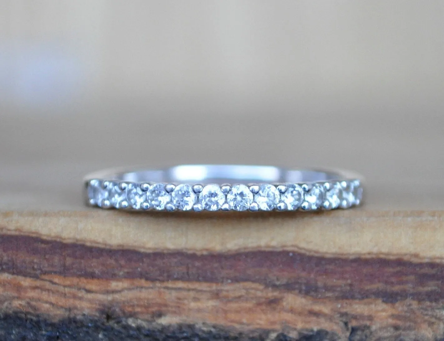 Sterling Silver Ring  - Size 9 Ring Size 9 (18.9 MM Band) - Brilliant Cut Cubic Zirconia Stones - 925 Silver