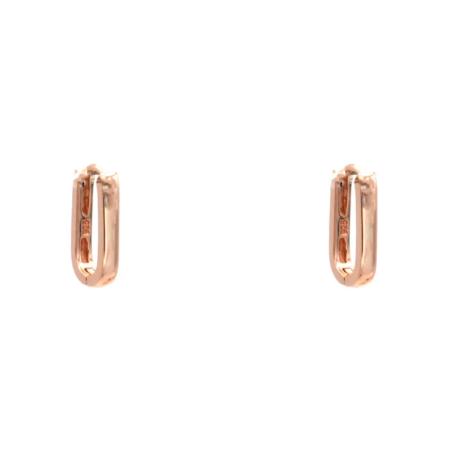 Sterling Silver Rose Gold Plated Huggie