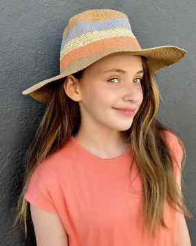 Straw Braid Striped Beach Hat