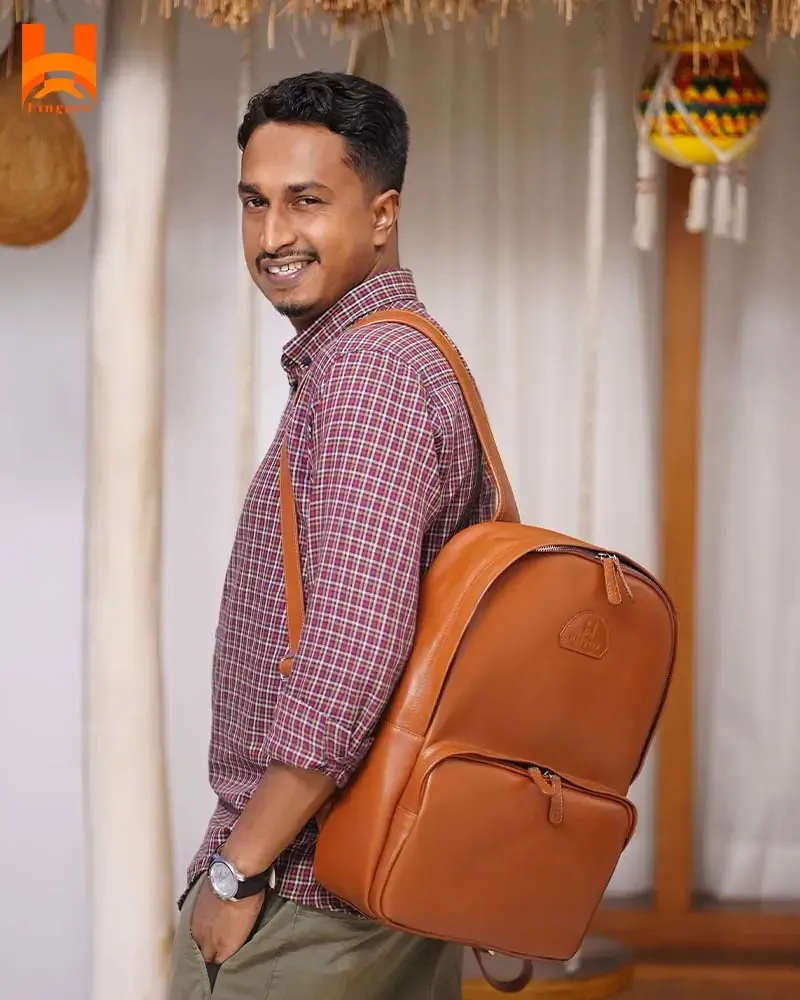 Stylish and Durable Premium Genuine Leather Backpack Professional Look Full Leather Bag