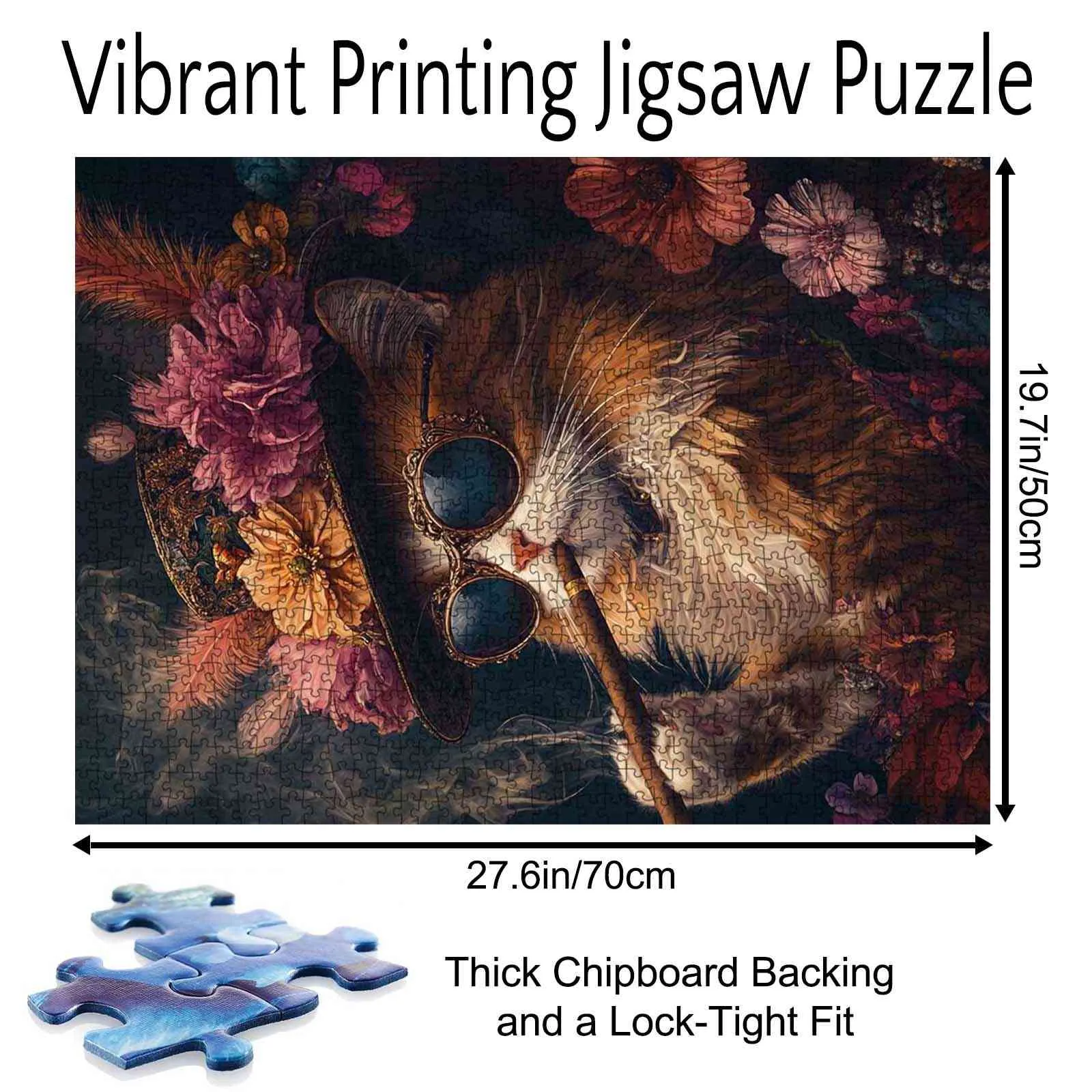 Stylish Cat with Cigars Jigsaw Puzzle