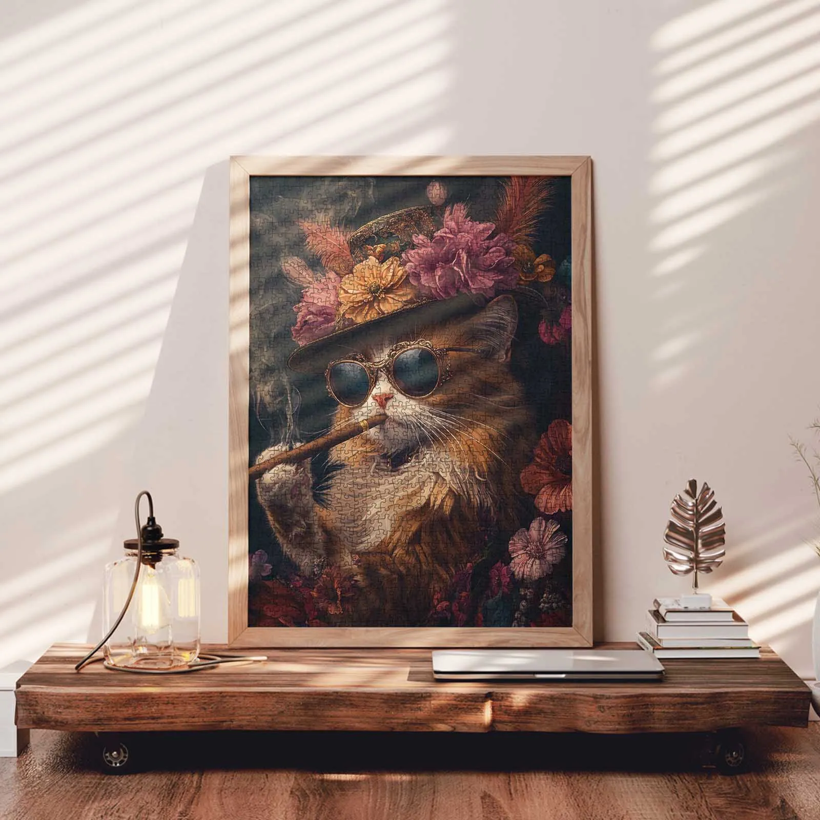 Stylish Cat with Cigars Jigsaw Puzzle
