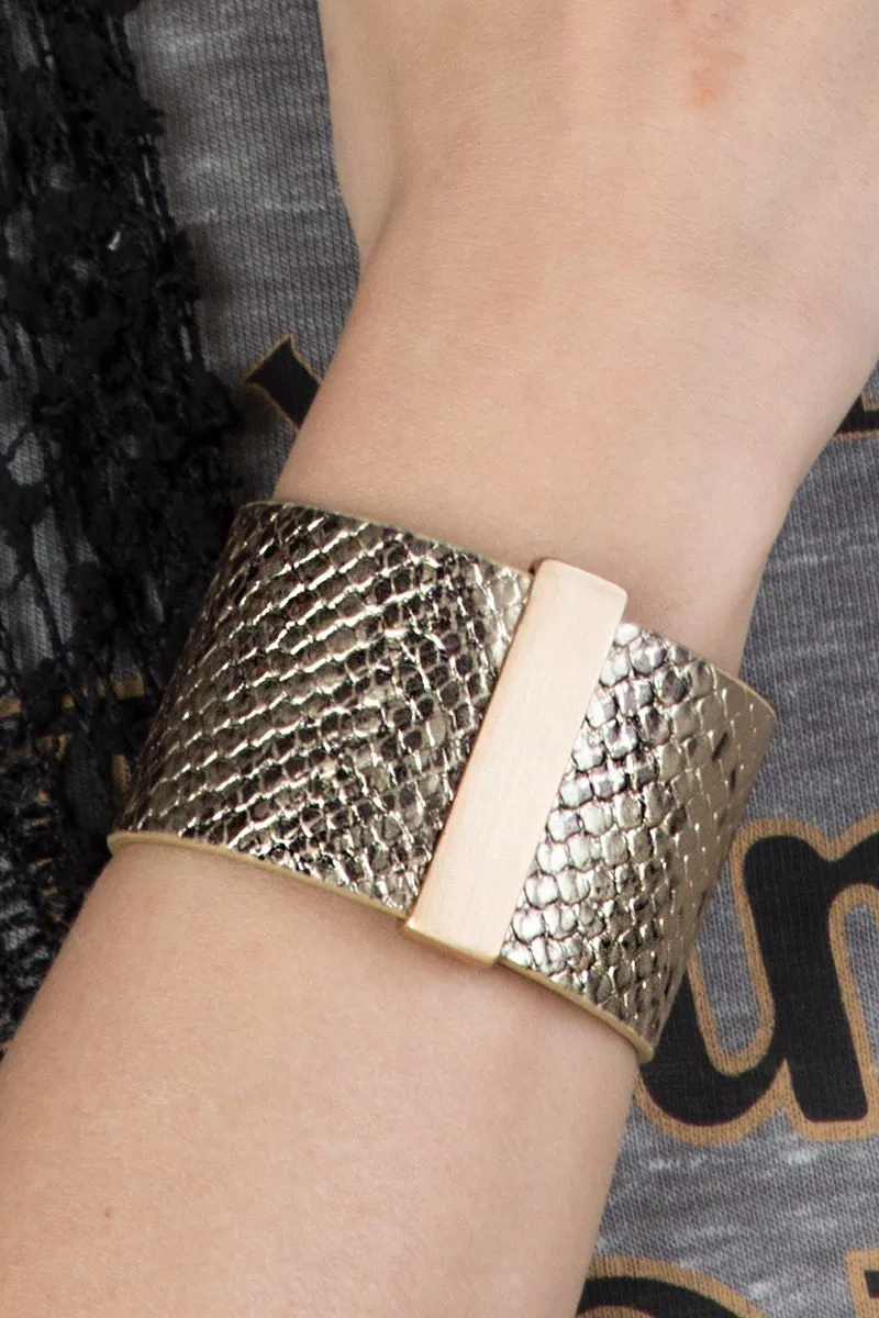 Stylish Faux Snakeskin Leather  Bracelet