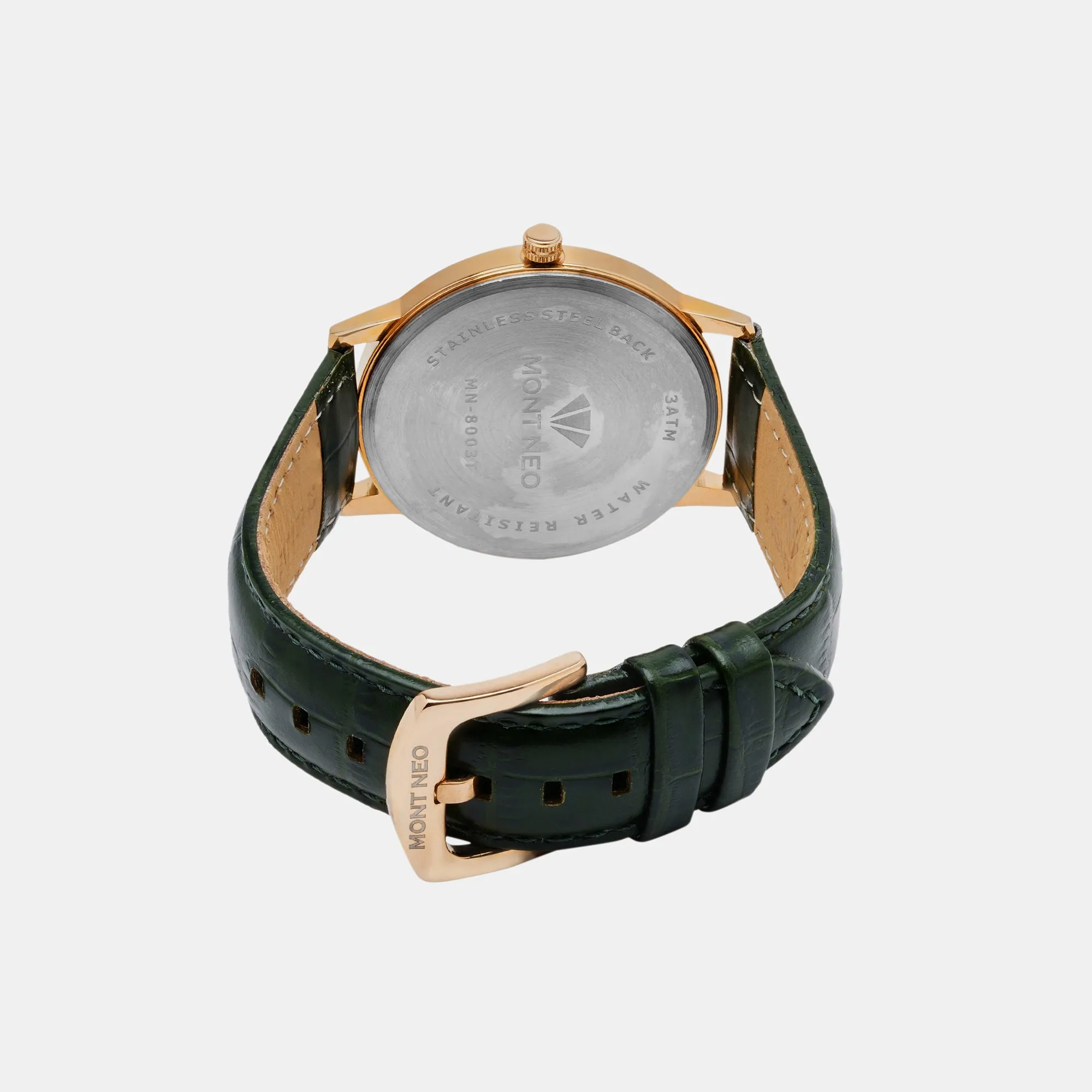 Stylish Green Analog Men Leather Watch 8003T-L3314