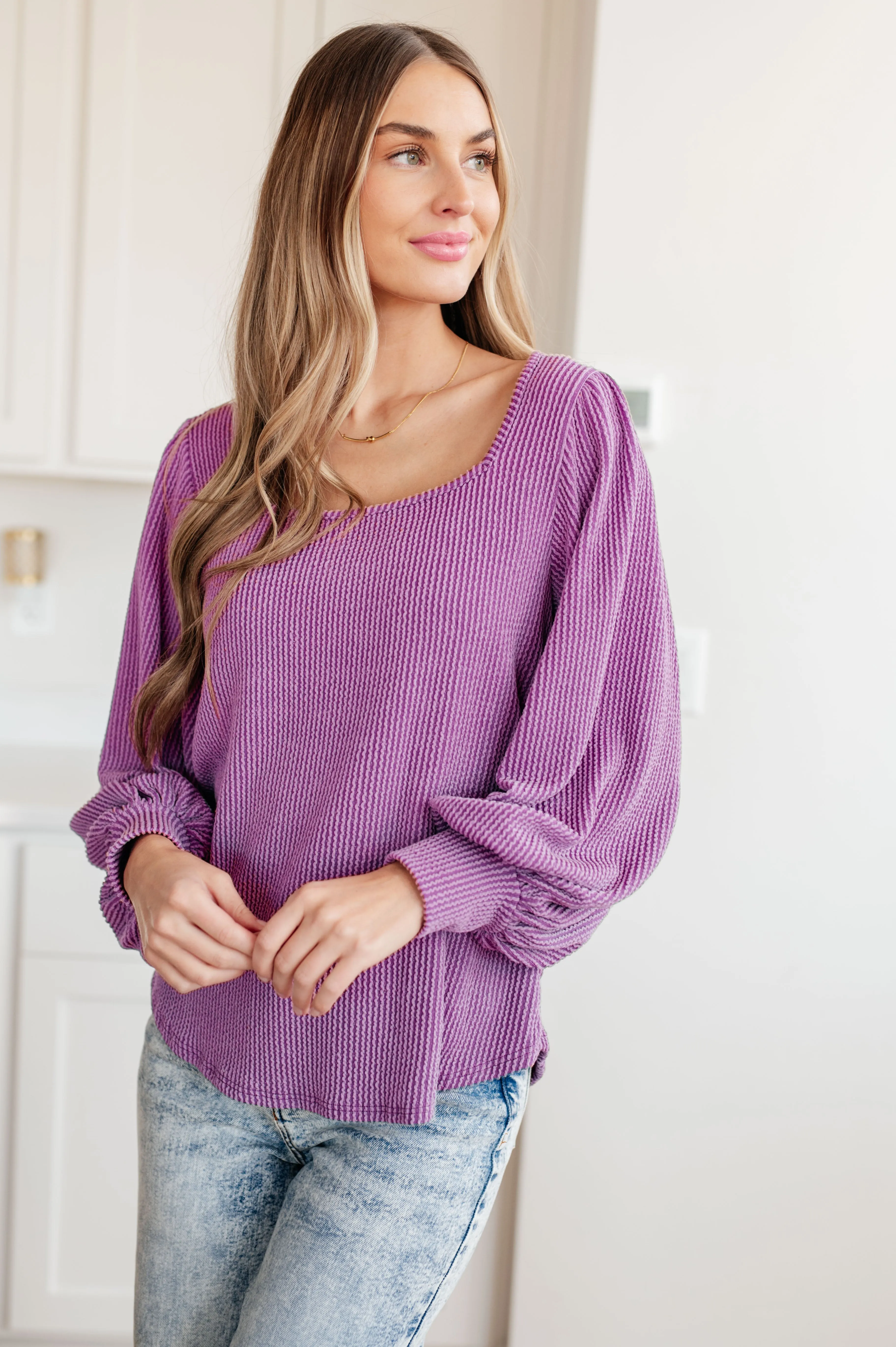 Stylish Look Balloon-Sleeve Top