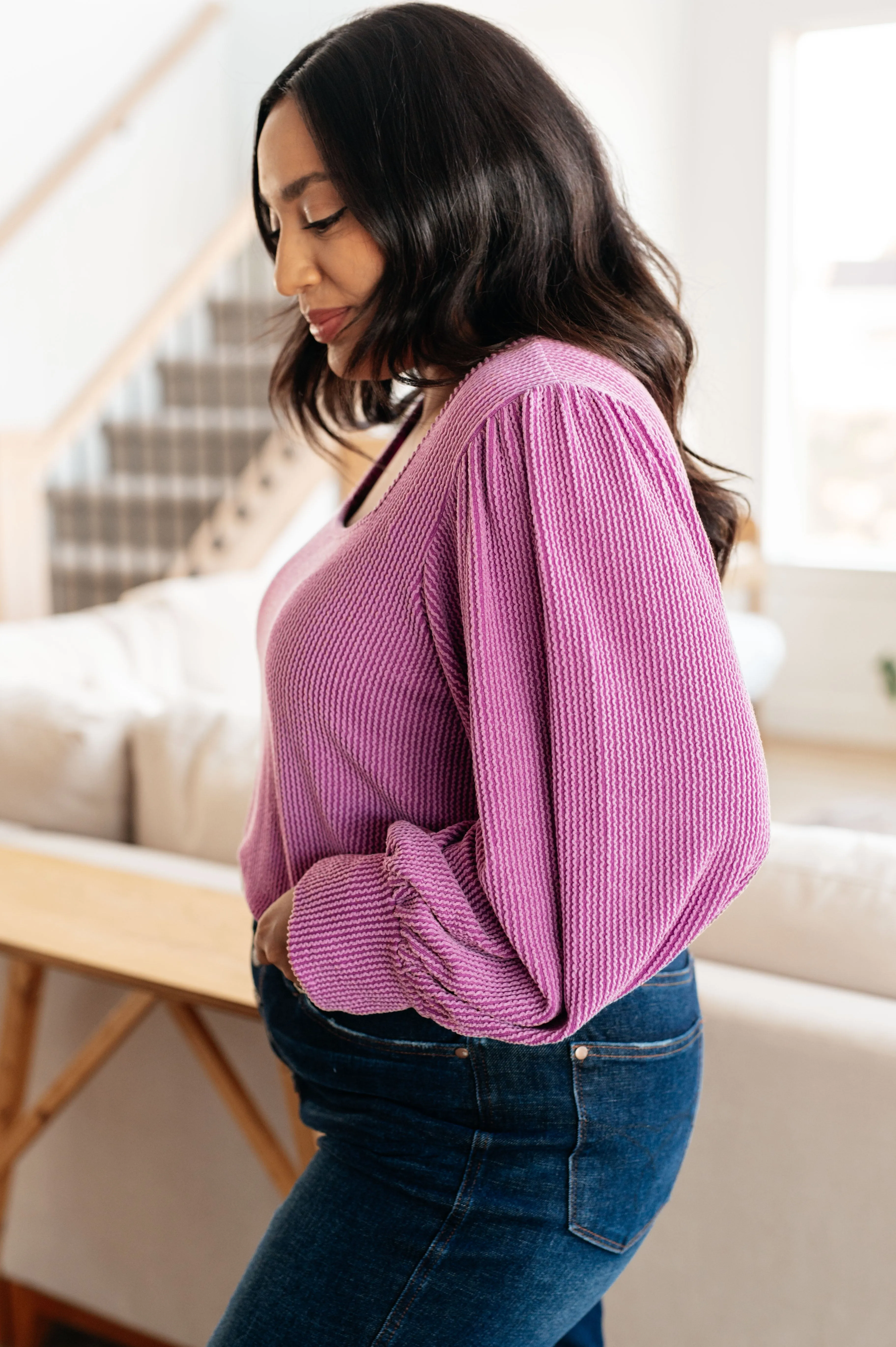 Stylish Look Balloon-Sleeve Top