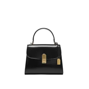 Synthetic Leather Golden Buckle Shoulder Versatile Totes Bag