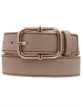 Taupe Metal Buckle Belt