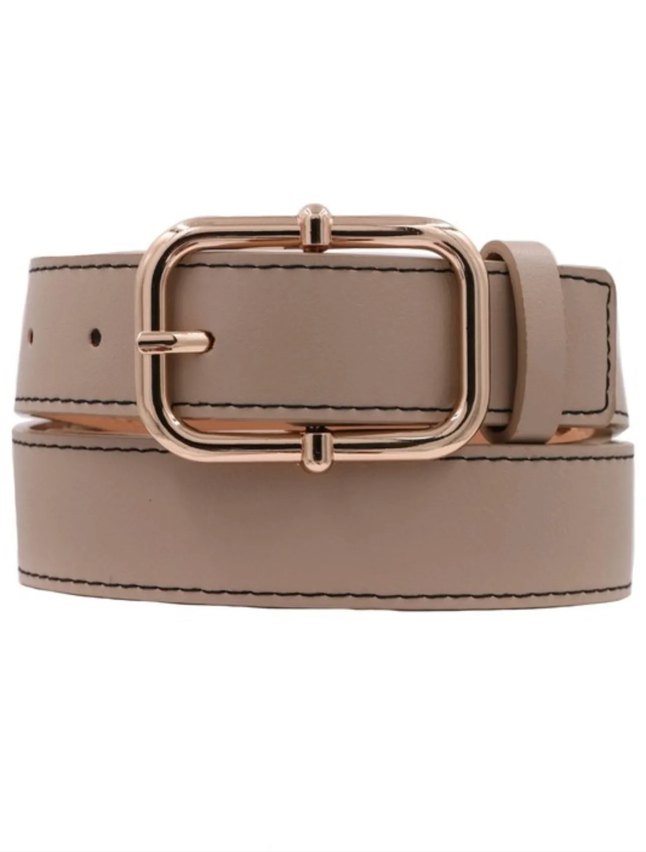 Taupe Metal Buckle Belt