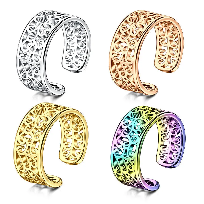 Toe Ring With Hollow Texture