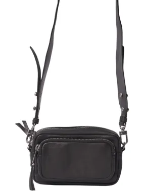Topshop Women's Small Black Leather Crossbody Bag