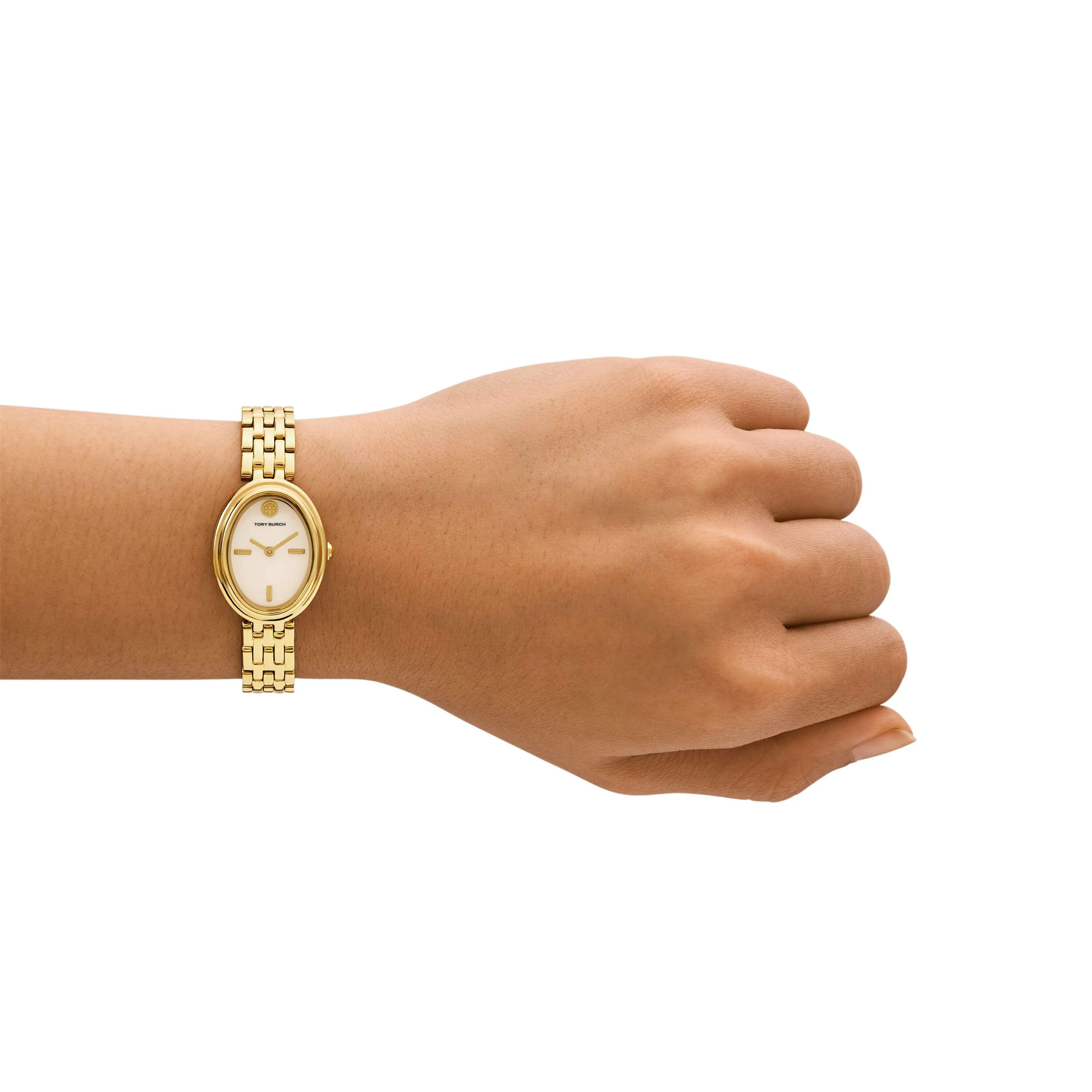 Tory Burch The Oval Gold Tone Analogue Watch TBW6032