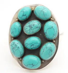 Turquoise Belt Buckle, 925 Silver