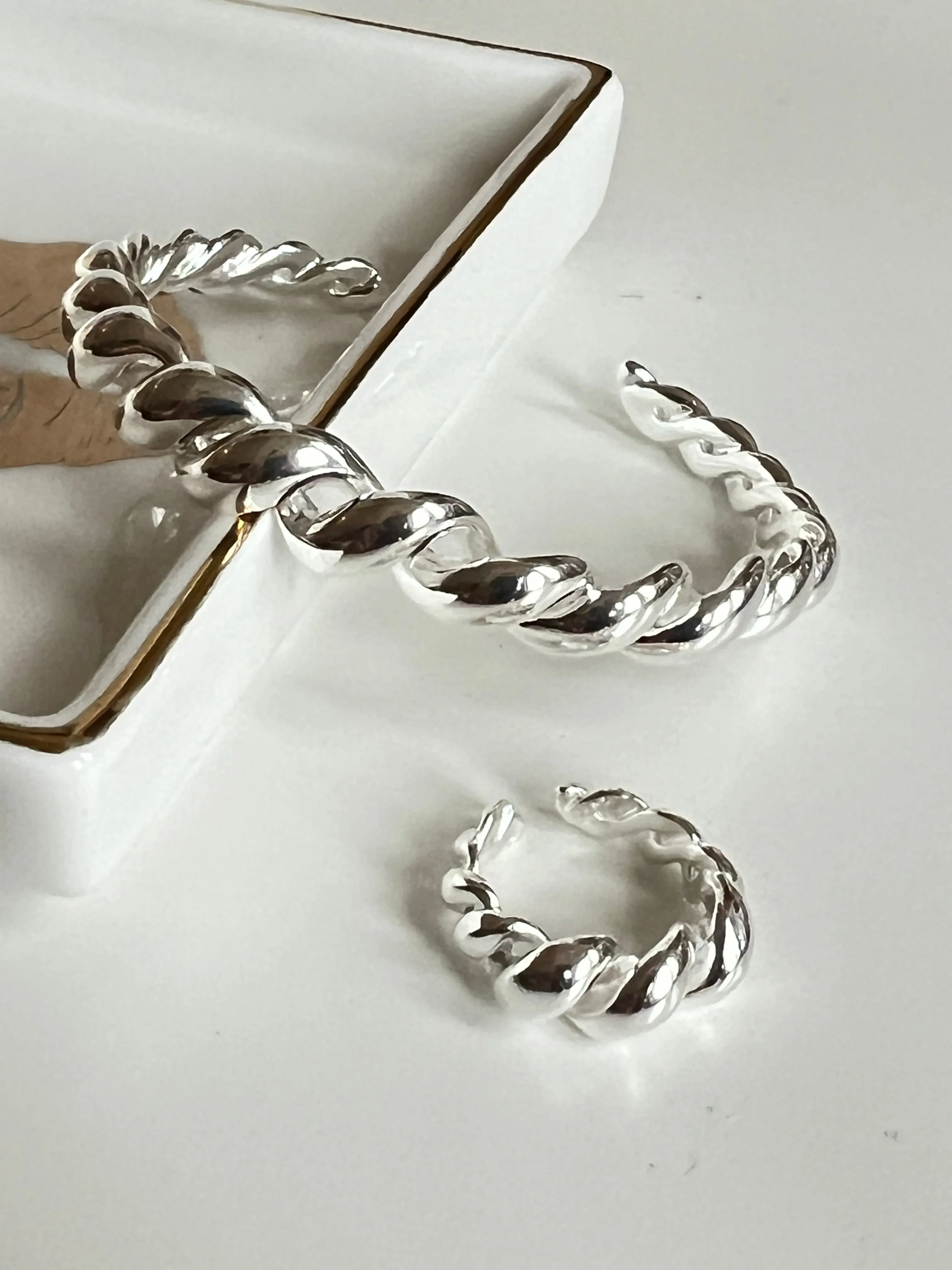 Twist Rope Sterling Silver Adjustable Ring