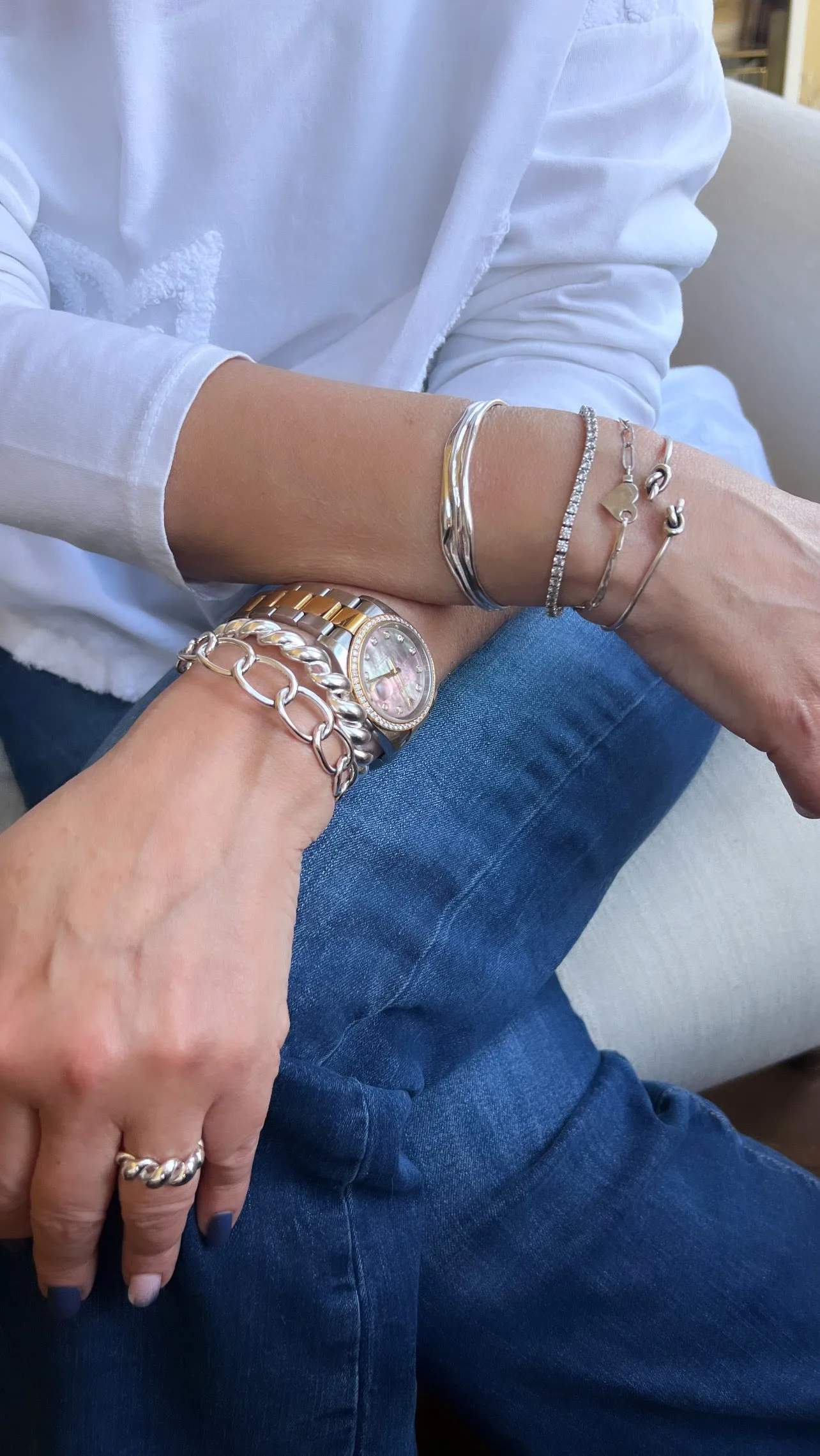 Twist Rope Sterling Silver Adjustable Ring