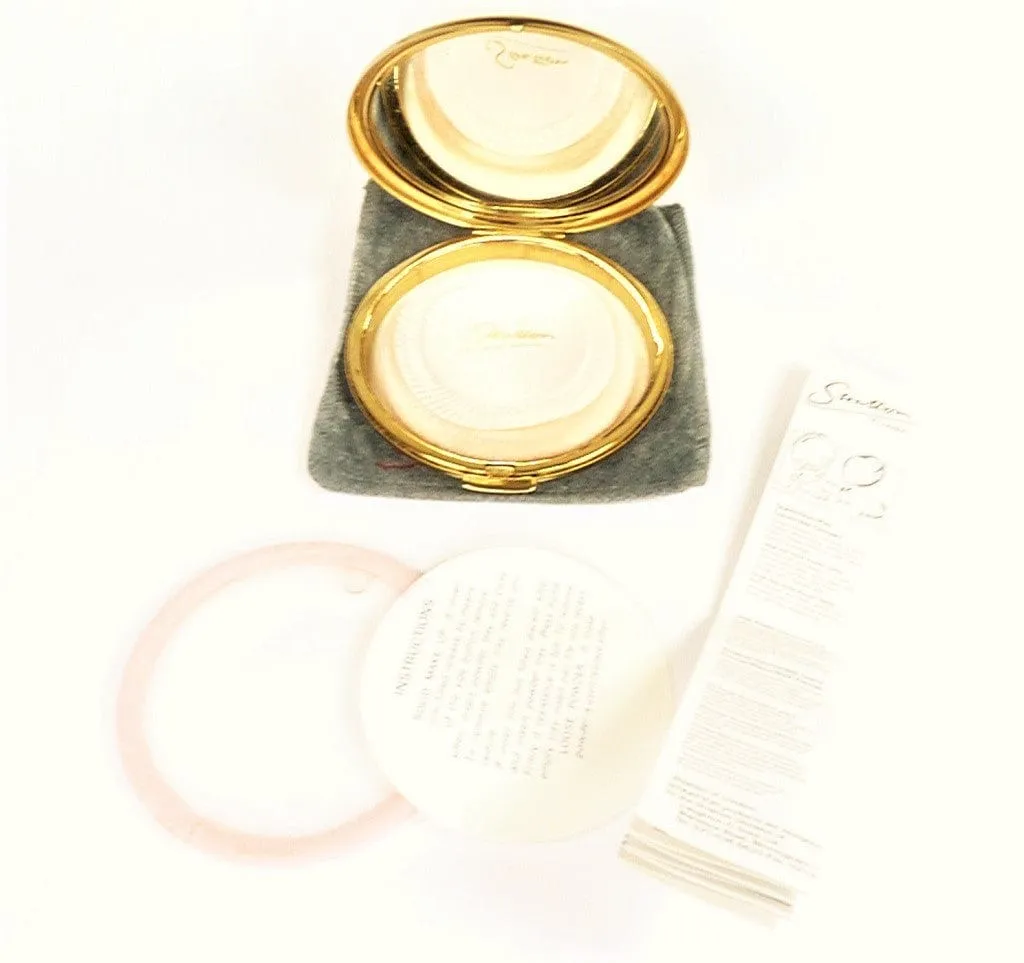 Unused Vintage 1980s Refillable Stratton Makeup Compact For Max Factor Creme Puff And Rimmel Natural Bronzer Gold Plated