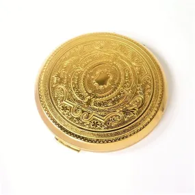 Unused Vintage 1980s Refillable Stratton Makeup Compact For Max Factor Creme Puff And Rimmel Natural Bronzer Gold Plated