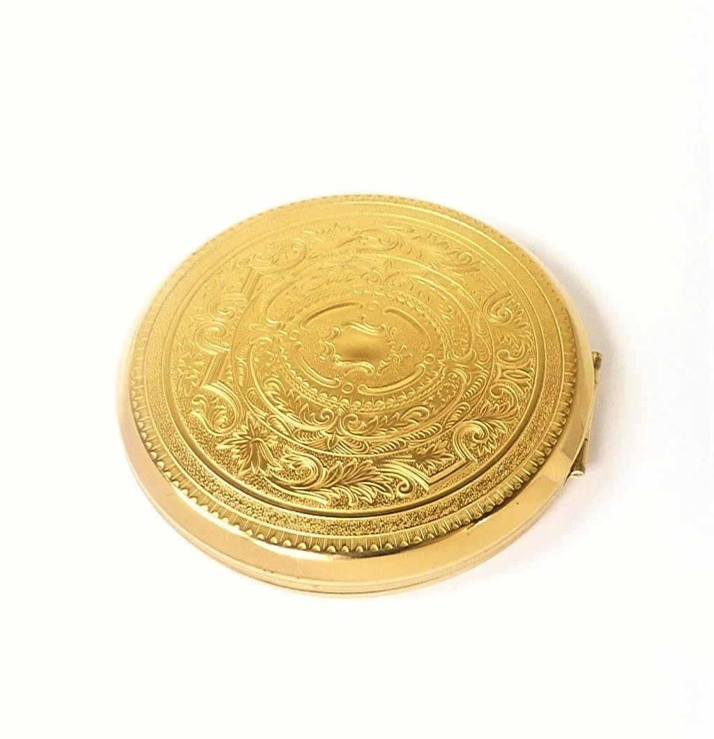 Unused Vintage 1980s Refillable Stratton Makeup Compact For Max Factor Creme Puff And Rimmel Natural Bronzer Gold Plated