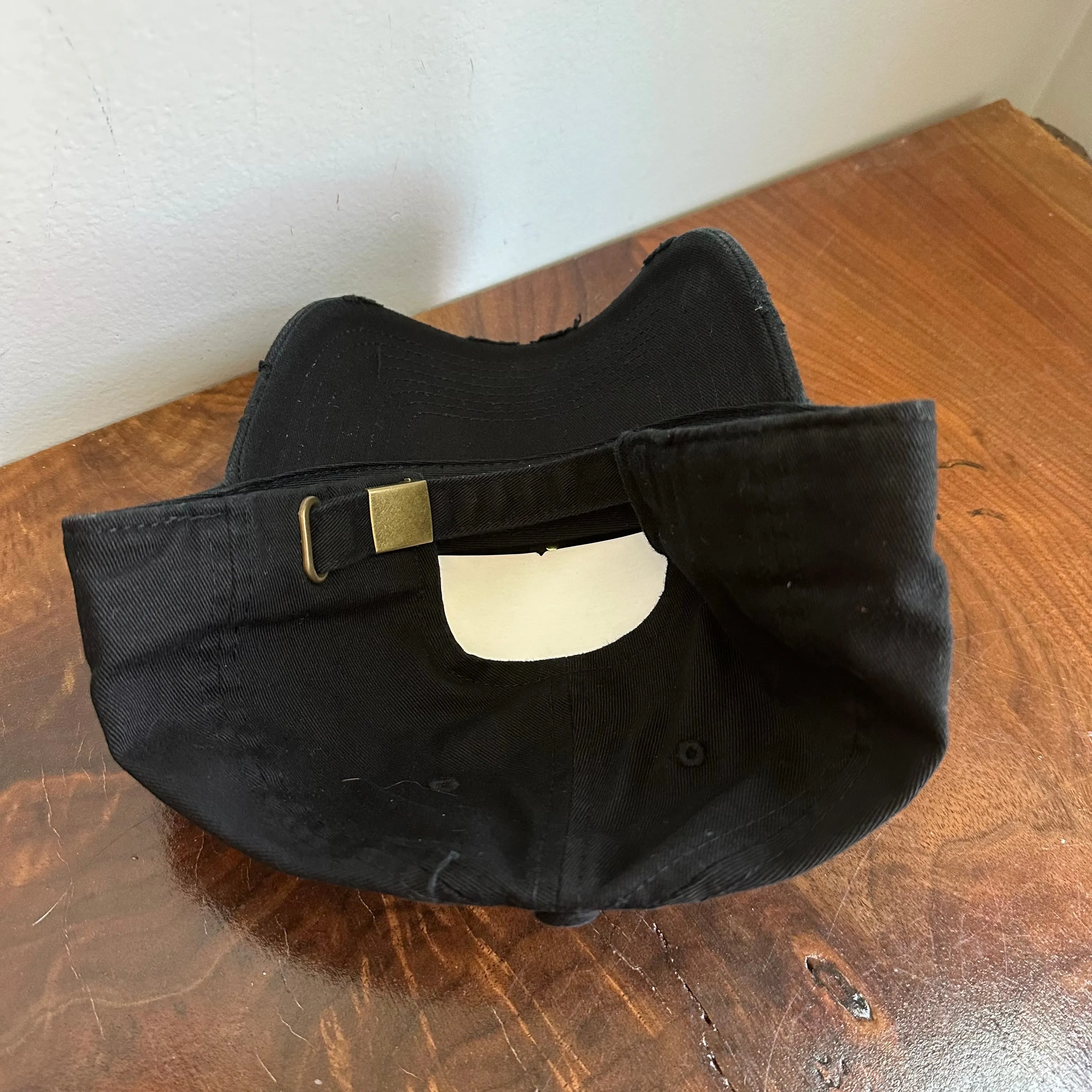 Upcycled Black/Gold Prada Tag Hat in Black