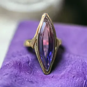 Vintage 18k Synthetic Alexandrite Ring