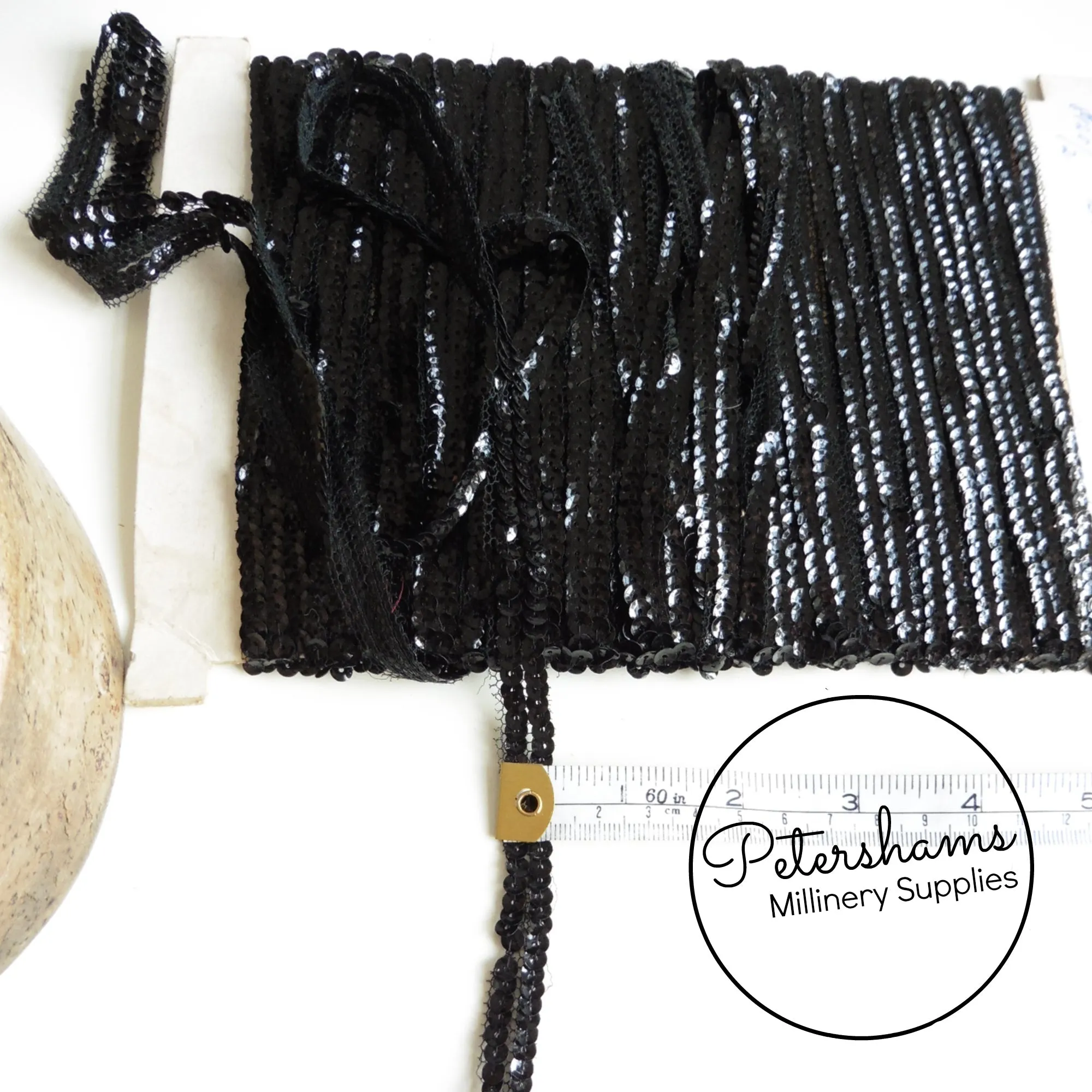 Vintage 1930s/40s French Sequin 2 Row Mesh Trim - 1m