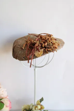 Vintage 1950s Asian Print Shell Hat