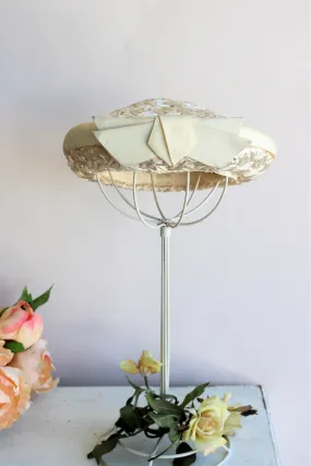 Vintage 1950s Ivory Straw Hat